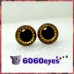 1 Pair Brown and Gold Hand Painted Safety Eyes Plastic eyes
